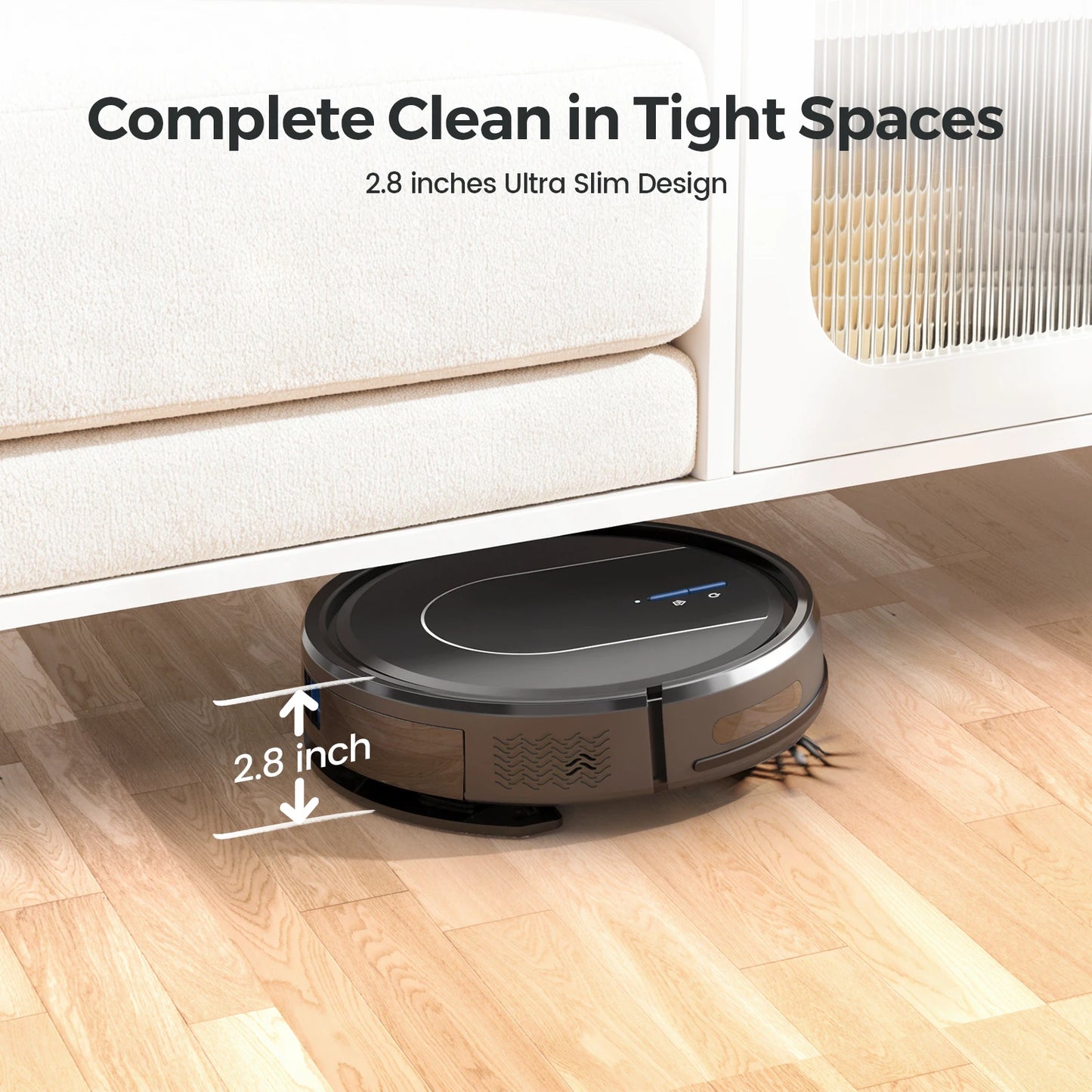 INSE Robot Vacuum Cleaner 3-in-1 Sweep Mop Vacuum Cleaner 5000Pa Strong Suction with Auto-Return Charging Support Alexa/WiFi/App