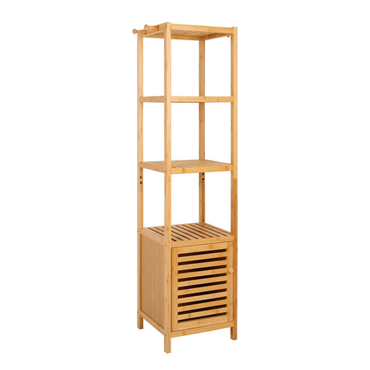 Freestanding  Bamboo Bathroom Cabinet Storage Slim Shelf Floor Corner Rack